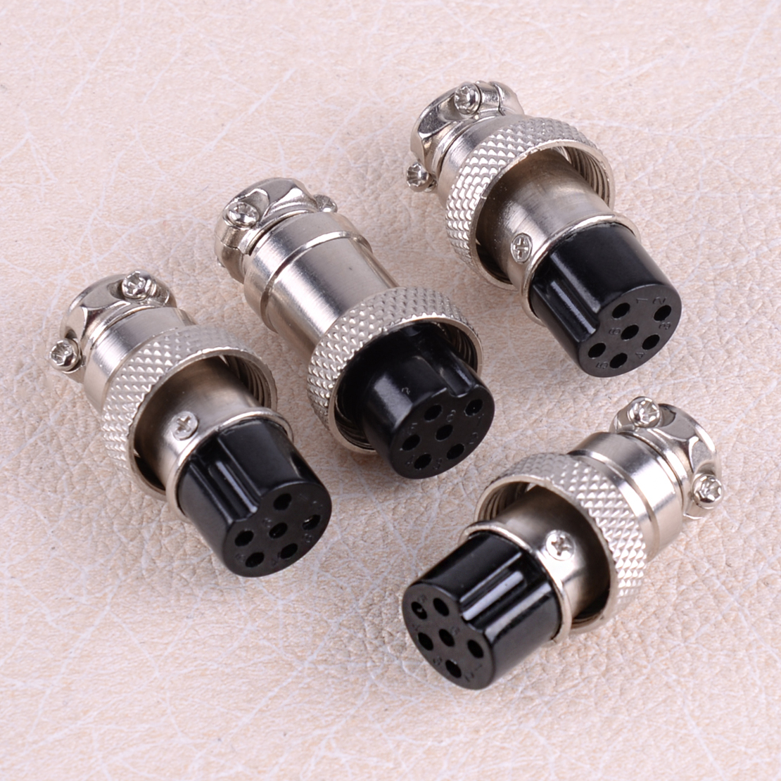 4pcs 6 Pin Ham Cb Radio Female Panel Chassis Connector Plug Kit Ebay 