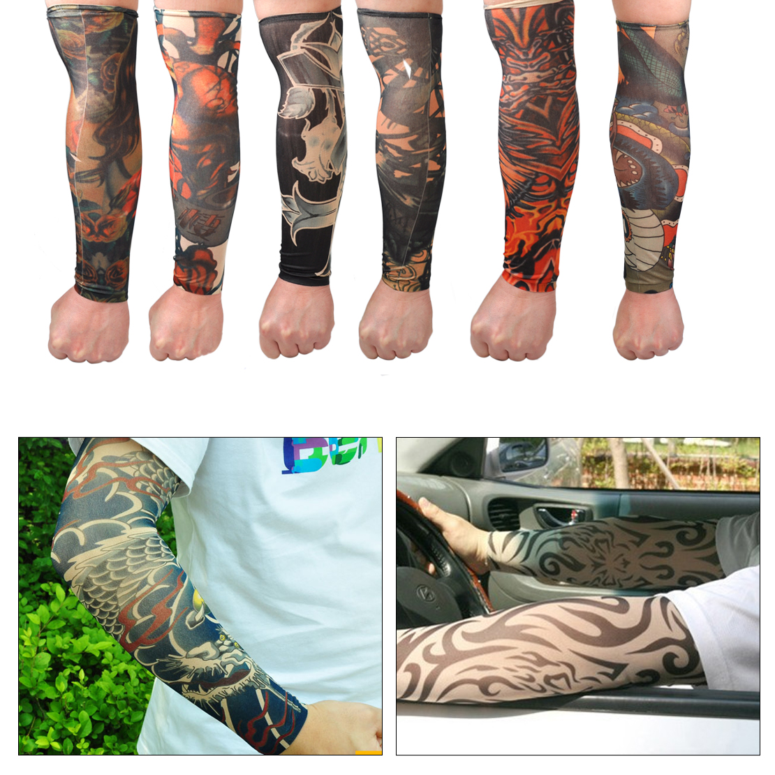 Tattoo Ärmel Skin Arm Sleeve Strümpfe Stulpe Karneval Fasching